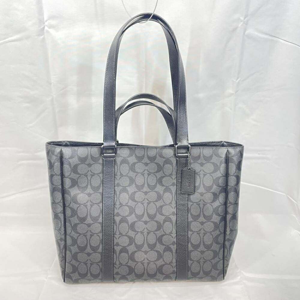 COACH Hudson Double Handle Tote Bag Signature Black